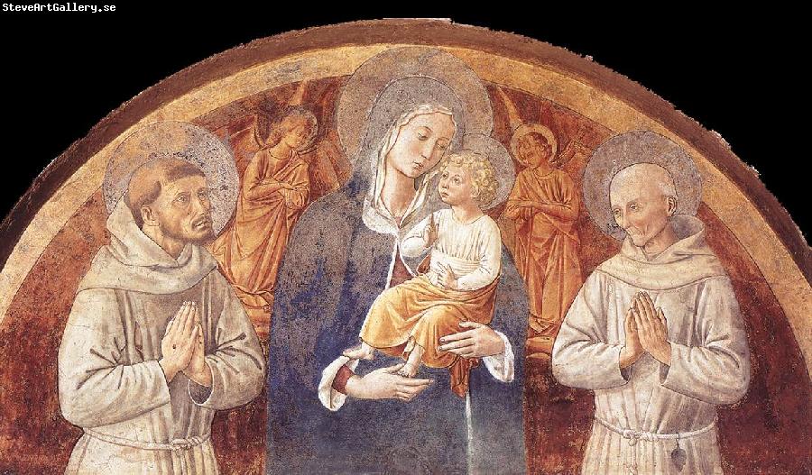 GOZZOLI, Benozzo Madonna and Child between St Francis and St Bernardine of Siena dfg